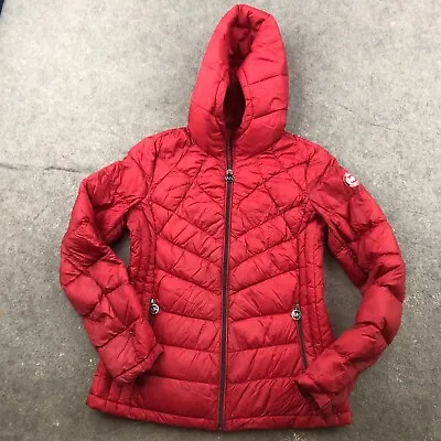 Buy Michael Kors Jacket Women Small Red Down Filled Puffer Parka Packable Hooded* • 22.09£