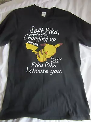 Buy Cute Black Pikachu 'i Choose You'  T Shirt Size Adults Medium - Unworn. • 4.99£