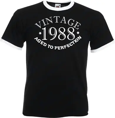 Buy 36th Birthday Gifts Presents Year 1988 Unisex Ringer Vintage T-Shirt Aged To Old • 9.99£