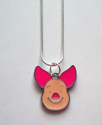 Buy Disneys Winnie The Poohs Friend Piglet Sterling Silver & Enamel Pendant Necklace • 5£