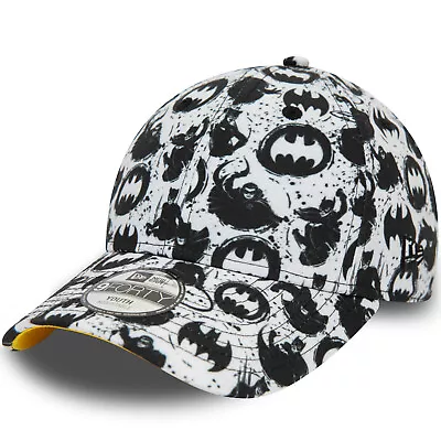 Buy New Era Kids Batman All Over Print 9FORTY Adjustable Baseball Cap - Black/White • 19.95£