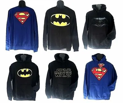 Buy Men's Superman Batman Star Wars Superhero Hoodie Sweatshirt Jumper Blue Black • 19.99£