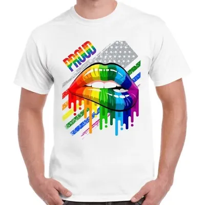 Buy Proud LGBT Rainbow London Soho Lips Gay Pride Gift Unisex Vintage T Shirt 2724 • 6.35£