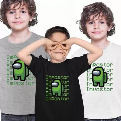 Buy Green Impostor Among Us Funny Gamer Light Gift Tee For Men Kids Unisex T-shirt • 14.99£