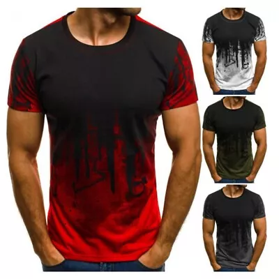 Buy Men's Fit Stylish Print Short & Full Sleeve Casual T-Shirt • 15.49£