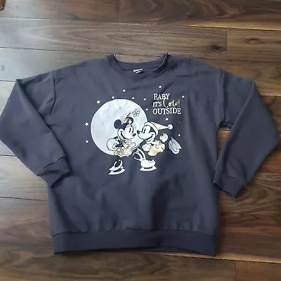 Buy DISNEY GEORGE Grey Mickey Minnie Christmas Festive Sweatshirt Jumper 16-18 • 5.99£