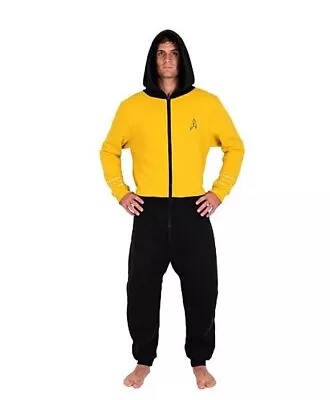 Buy Classic Star Trek Command UniSex Zippered Jumpsuit Pajamas W/ Hood SMALL/MED NEW • 33.17£