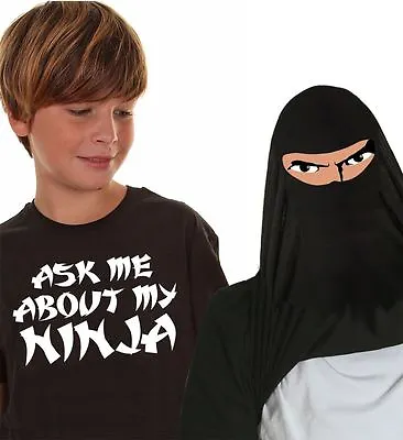 Buy Premium Ask Me About My Ninja Kids Childs T-shirt - Flip Tee Black T-Shirt • 13.99£