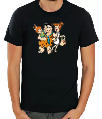 Buy The Flintstones Characters White/Black Short Sleeve Men T Shirt L811 • 9.98£