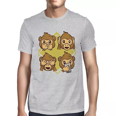Buy 1Tee Mens Four Wise Monkeys Cartoon  T-Shirt • 7.99£