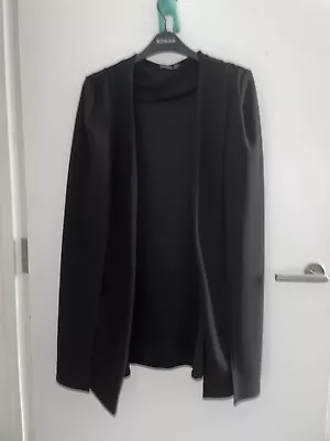 Buy Boohoo Ladies Black Cape ? Style Longline  Blazer Jacket Top Size 12 • 8.50£