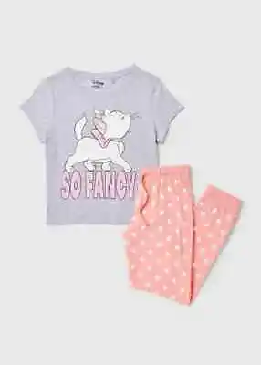 Buy Ladies Disney Grey Marl Marie Print Pyjama Set Size  S-XL Nightwear Pyjs Pyjamas • 18.99£