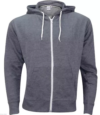 Buy Mens Fleece Hoodie Zip Up Regular Fit Plain Cotton Zipped Hood Sweatshirt Uk • 8.99£