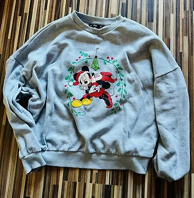 Buy F&f Womens Grey Marl Mickey & Minnie Christmas Jumper Size 8 • 5.99£