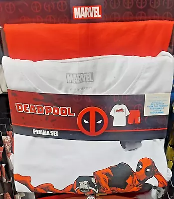 Buy Marvel Deadpool Mens Tshirt & Shorts Lougewear Pyjama Set  XS-2XL • 19.99£