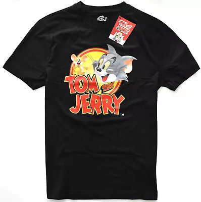 Buy Tom And Jerry T Shirt Mens Primark Retro Cartoon Black UK Size M To XL • 19.95£