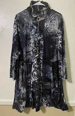Buy Womens Boho Grunge Artsy Dress Lagenlook Vacation Zip Art To Wear Funky Art 1X • 28.34£