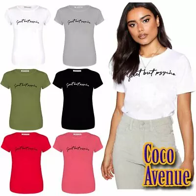 Buy Ladies Womens Short Sleeve Sweet But Psycho Printed Summer Jersey T-Shirt Tops • 5.54£