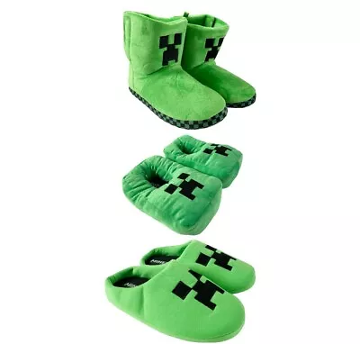 Buy Boys MINECRAFT Slippers Shoes Gaming Gifts Girls Pyjamas Socks 8 9 10 11 12 13 • 7.95£