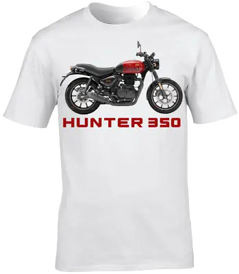 Buy Motorcycle T-Shirt Hunter 350 Motorbike Biker Short Sleeve Crew Neck • 16.99£