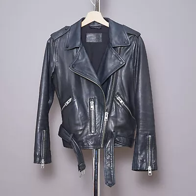 Buy ALL SAINTS BALFERN Leather Jacket UK 10 US 6 EU 38 Womens Black Biker Celebrity • 179.99£