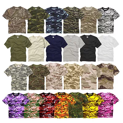 Buy Army T Shirt US Combat Military Short Sleeve Camo Olive Urban Navy Desert Cotton • 9.49£
