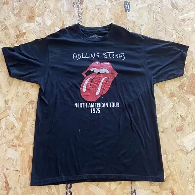 Buy The Rolling Stones T Shirt Black Extra Large XL Mens North American Tour 1975 • 8.99£