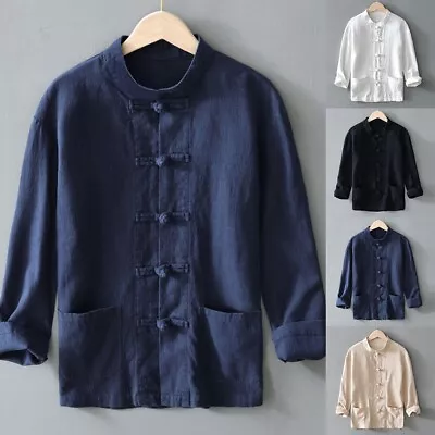 Buy Men's Fashionable Tang Suit Jacket Chinese Kung Fu Tai Chi Coat Uniform • 16.84£