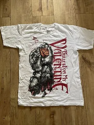 Buy Bullet For My Valentine T-Shirt   White 2009 Blood Heart Roses Tour Tee Size M K • 30£