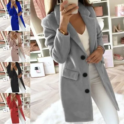 Buy Womens Wool Blazer Coat Jacket Ladies Office OL Work Lightweight Tops Cardigan • 19.99£