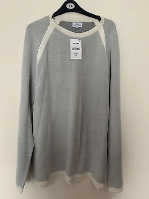 Buy Mens Next Grey And White Jumper With Tags 2XL • 11£