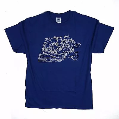 Buy S - 5XL >  Back To The Future  Blueprint > T-Shirt For Men > Metro Blue • 15.99£