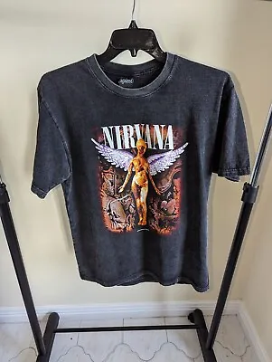 Buy Nirvana In Utero 93 / 94 World Tour T-Shirt Mens L Black Cotton  • 29.99£