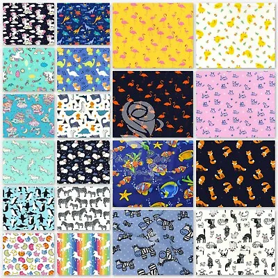 Buy Kids Animal Print Fabric - 100% COTTON Children Prints Half Metre Increments • 3.75£