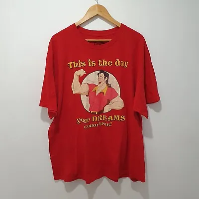 Buy Disney Beauty And The Beast Gaston Mens T-Shirt Size XXL Red Short Sleeve  • 18.64£