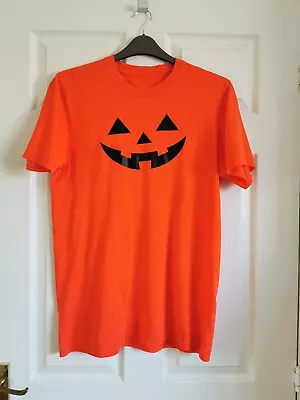 Buy Unbranded Orange Halloween Pumpkin Face  Short Sleeved T-shirt  Bust 38  • 3£
