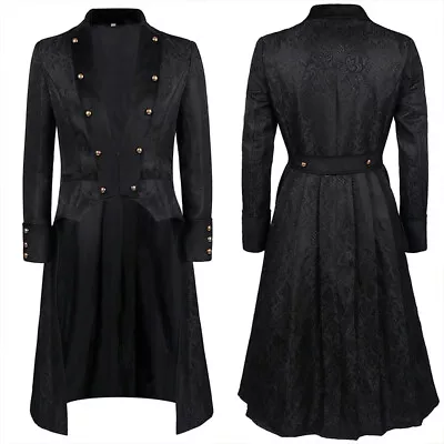 Buy Mens Victorian Renaissance Steampunk Coat Retro Gothic Jacket Medieval Costume • 21.88£