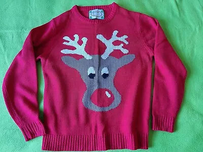 Buy Christmas Jumper Mens Ladies UK Small Xmas Red Rudolph Reindeer • 2£