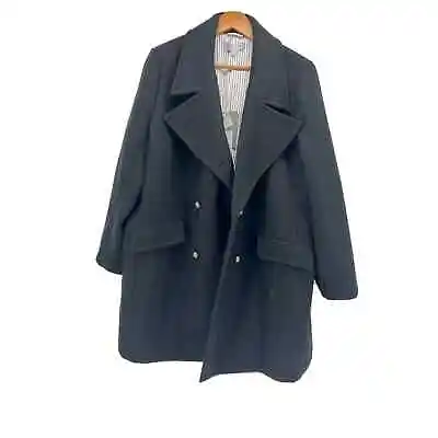 Buy Nili Lotan X Target Womens Sz 1X Plus Black Wool Cropped Pea Coat Jacket NWT • 56.04£