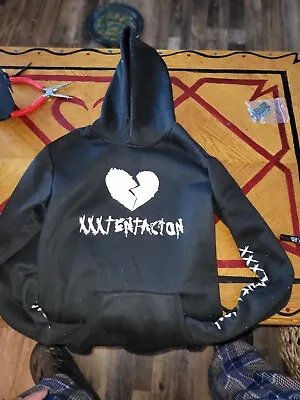 Buy XXXTentacion Hoodie Sweatshirt Womens XS Sz 2 SoundCloud Rapper Rap Merch Black • 8.02£