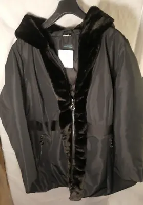 Buy Women Hooded Jacket Black Full Zip Casual Winter Ladies Fashion Jacket UK24 EU50 • 19.95£