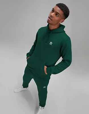 Buy ❤️Brand New Adidas Originals Essential Trefoil Fleece Hoodie Green Size Small❤️ • 39.99£