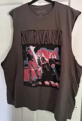 Buy Nirvana Vest Grunge Rock Merch Tank T Shirt Size XL Kurt Cobain Dave Grohl • 14.30£