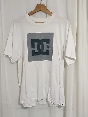 Buy Genuine DC Shoes T-Shirt-Off White Large Front Print U.S. Skate • 8.95£