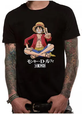 Buy Official One Piece MONKEY D LUFFY Black Unisex T-Shirt NEW & IN STOCK NOW S-XXL • 16.45£