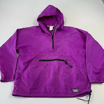 Buy L.L. Bean Vintage Women's Rain Jacket Anorak Hooded Nylon Made In USA Purple M • 24.50£