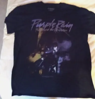 Buy Prince Purple Rain T Shirt Black (l) 44 Chest • 7.99£