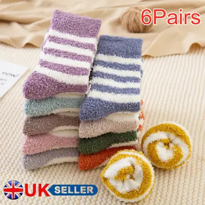 Buy 6Pairs Cosy Bed Socks Womens Fluffy Home Sock Thick Indoor Winter Warm Soft Hot! • 4.99£