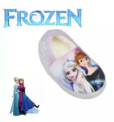 Buy Girls Frozen Slippers Disney Size 6 7 8 9 10 11 12 Plush Fluffy Lined Lilac Soft • 10.99£
