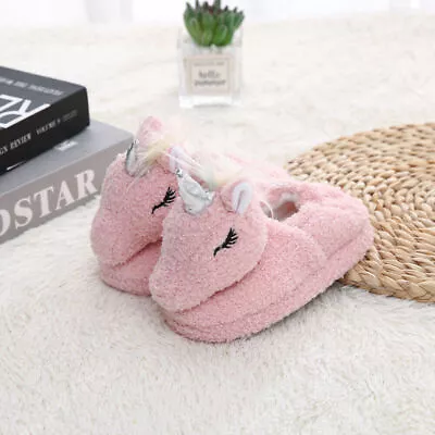 Buy Girls Winter Unicorn Slippers Kids Toddler Baby Plush Warm Shoes Slip On Indoor☆ • 10.10£